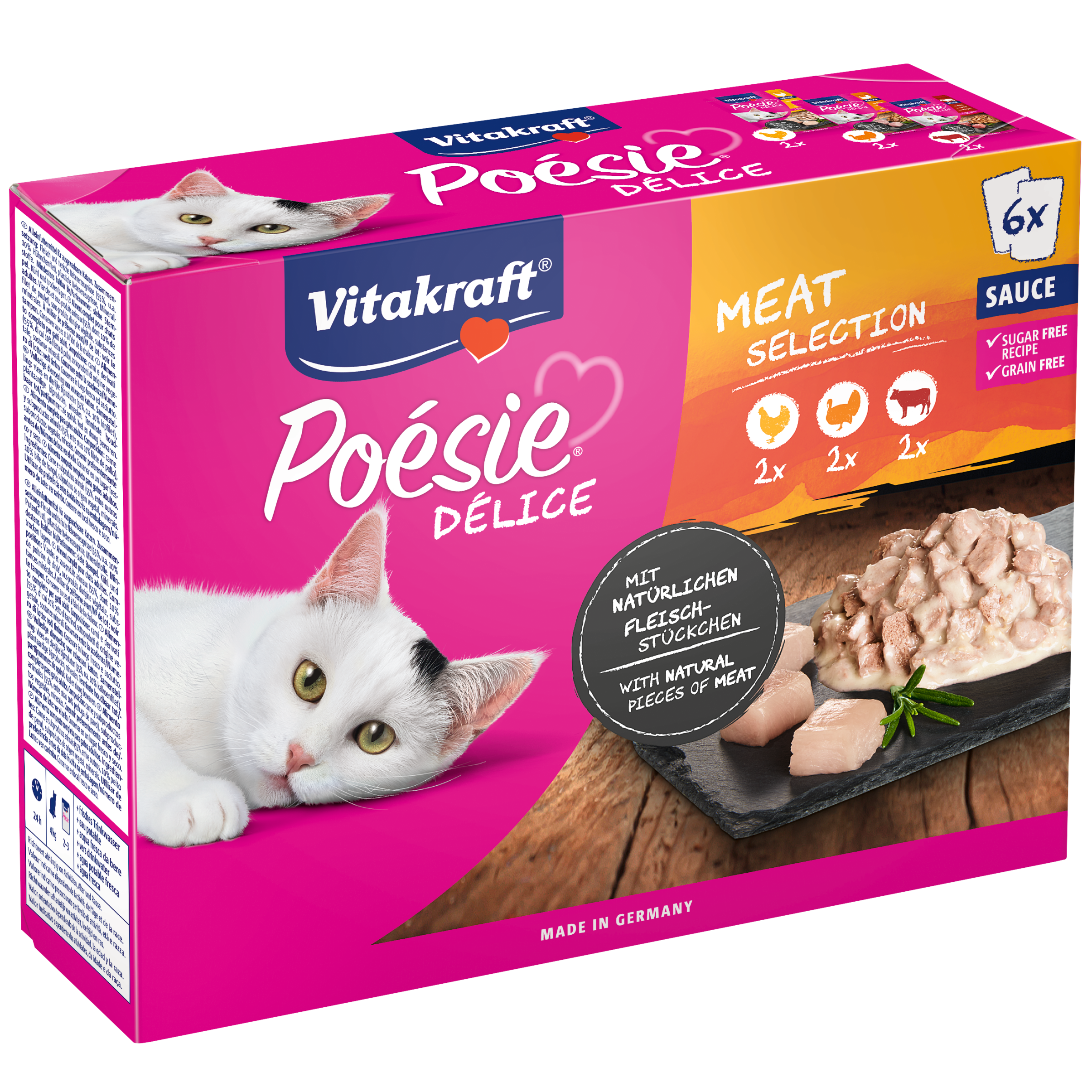 Vitakraft Poesie Delice Meat Selection in Sauce 6x85g Vitak.Poes.Delice Meat Sel.Sauce 6x85g