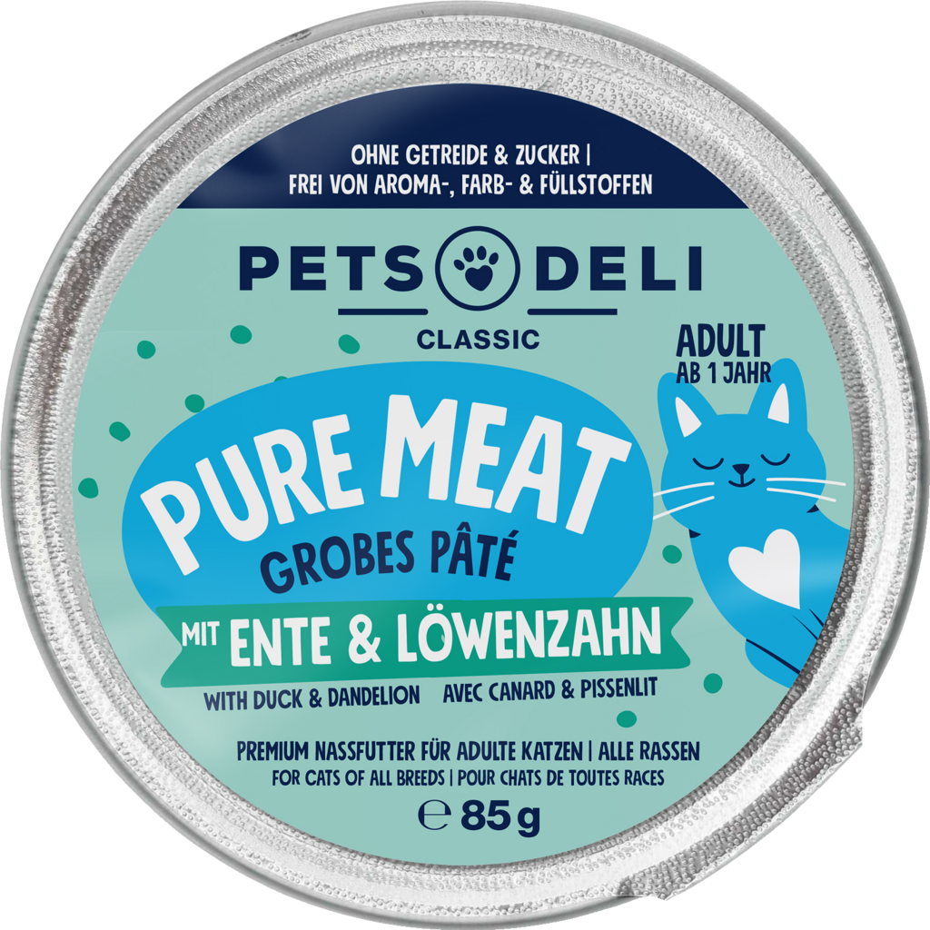 Pets Deli Pure Meat mit Ente und Löwenzahn und Leinöl 85g