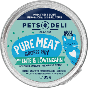 Pets Deli Pure Meat mit Ente und Löwenzahn und Leinöl 85g