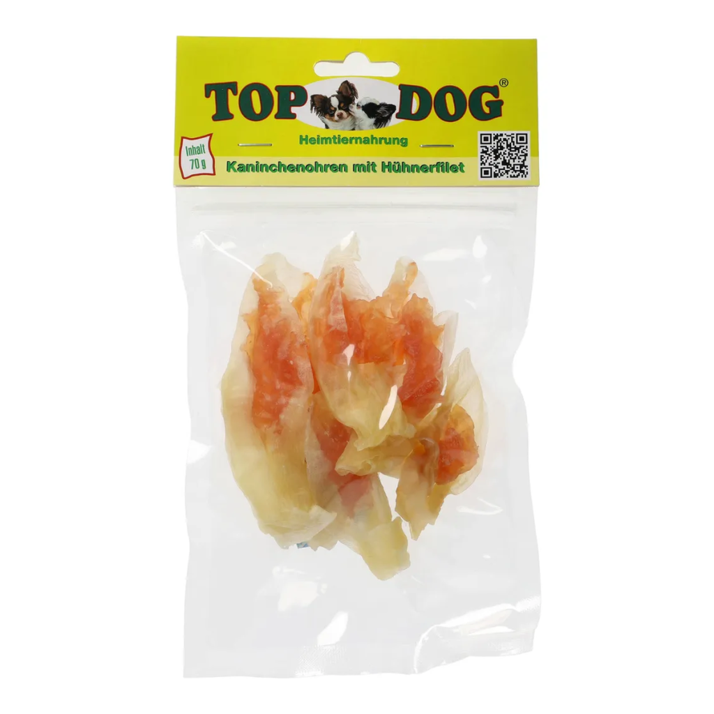 Top Dog Kaninchenohren mit Hühnerfilet 70g