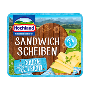 Hochland Sandwich Scheiben Gouda 18% absolut 35% Dreiviertelfettstufe 150g