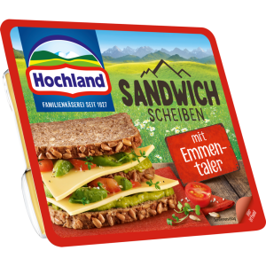 Hochland Sandwich Scheiben Emmentaler 45% Vollfettstufe 150g