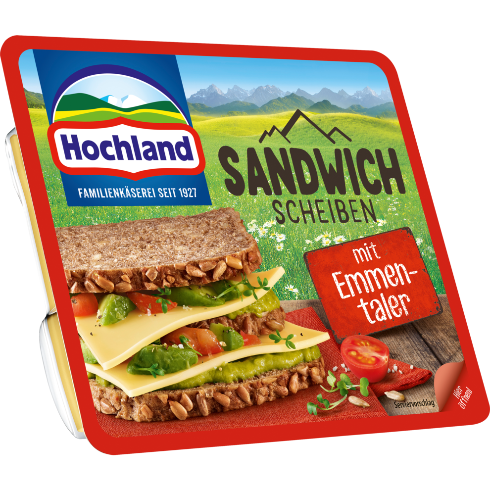 Hochland Sandwich Scheiben Emmentaler 45% Vollfettstufe 150g