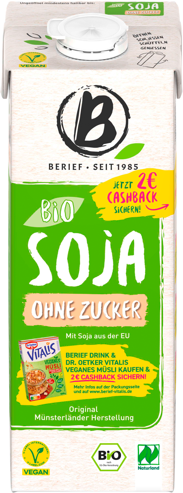 Bio Berief Soja Drink ohne Zucker 1l