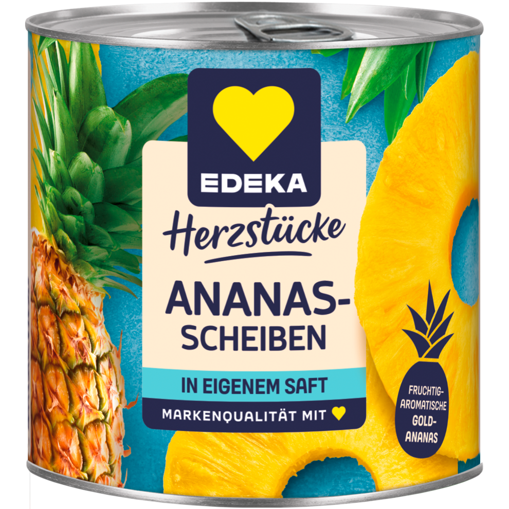 EDEKA Herzstücke ананас ломтики, сок 432g
