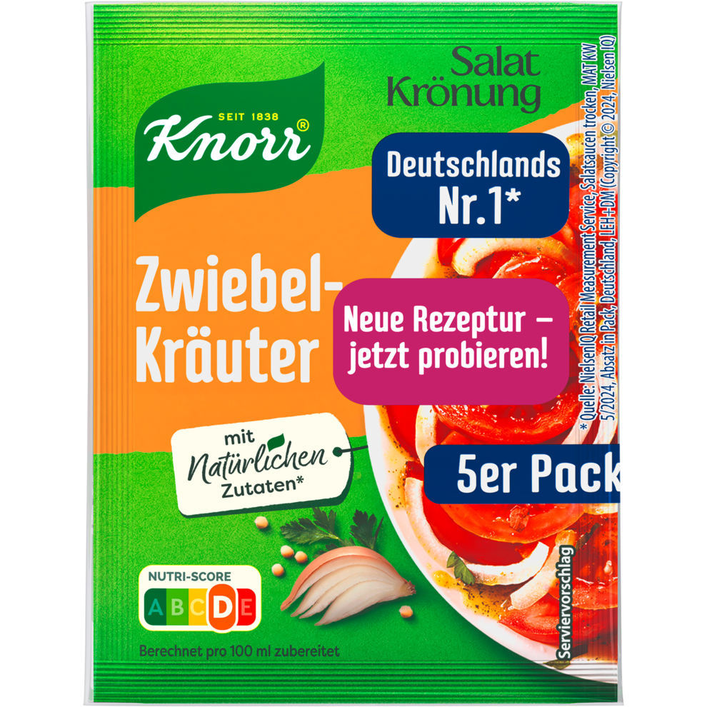 Knorr Salatkrönung trocken Zwiebel Kräuter für 450ml 40g