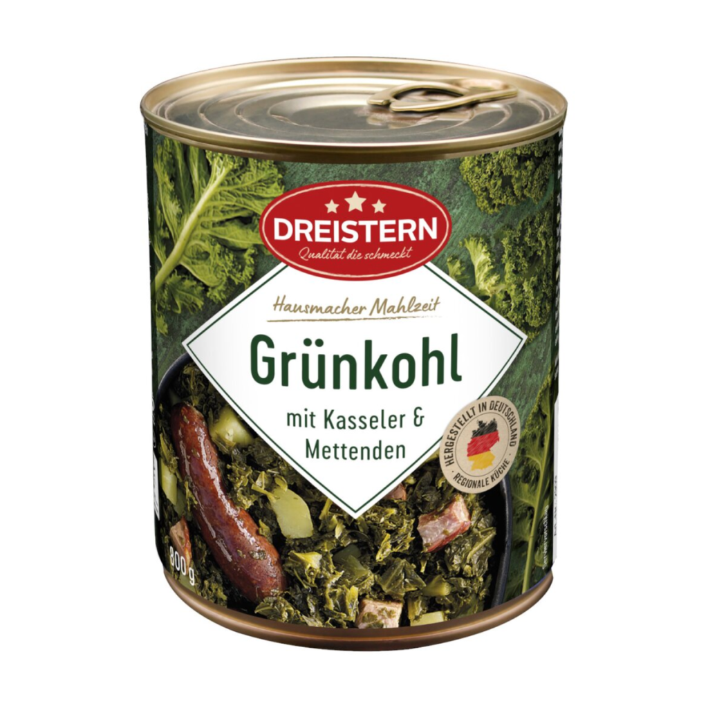 Dreistern Grünkohl mit Kasseler und Kartoffeln 800g