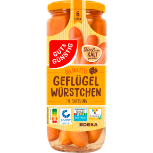 GUT&GÜNSTIG Geflügelfleischwürstchen im Saitling 530g VLOG QS ITW