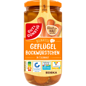 GUT&GÜNSTIG Geflügelbockwürstchen in Eigenhaut 380g VLOG QS ITW