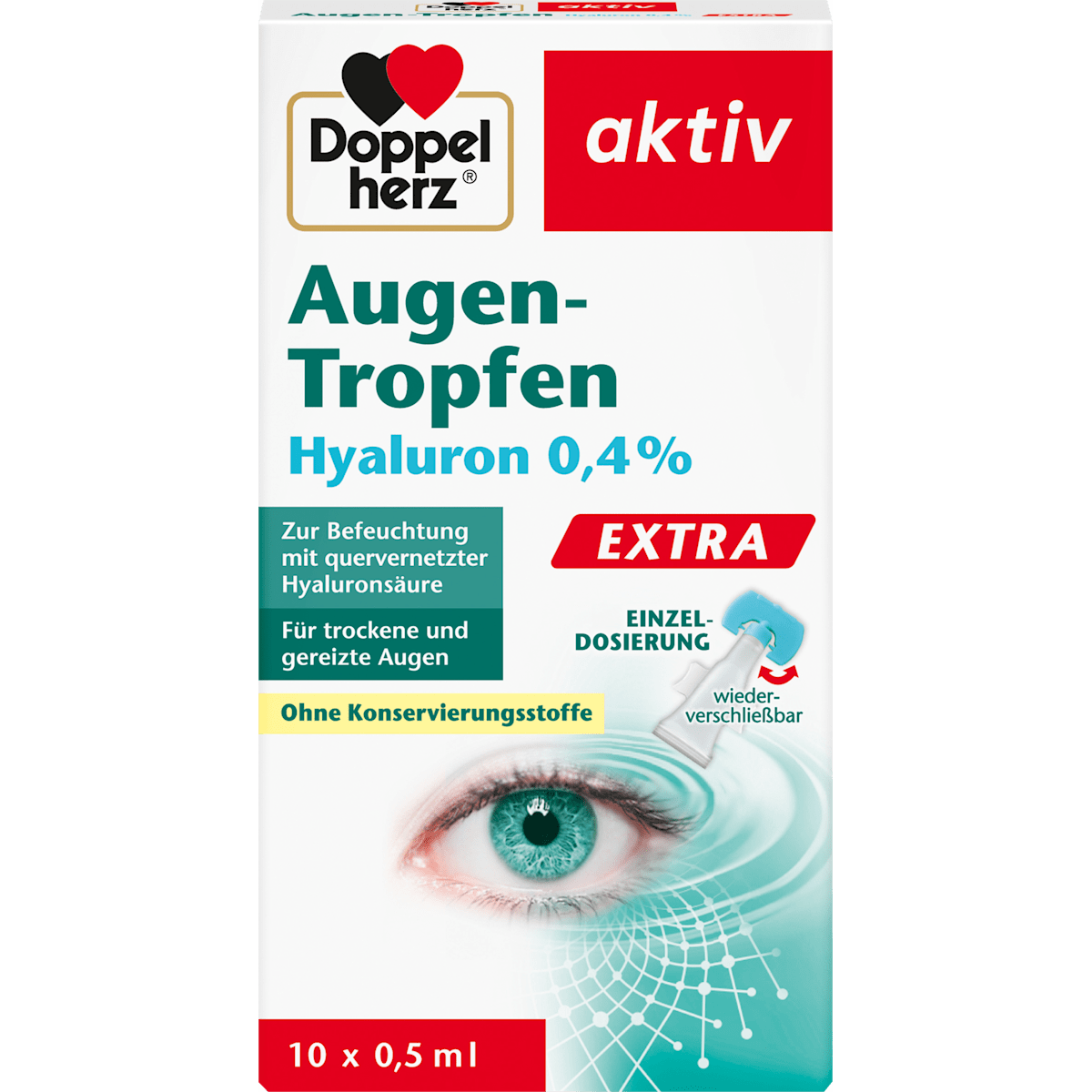 Doppelherz Augen-Tropfen Hyaluron 0,4% 10x0,5ml