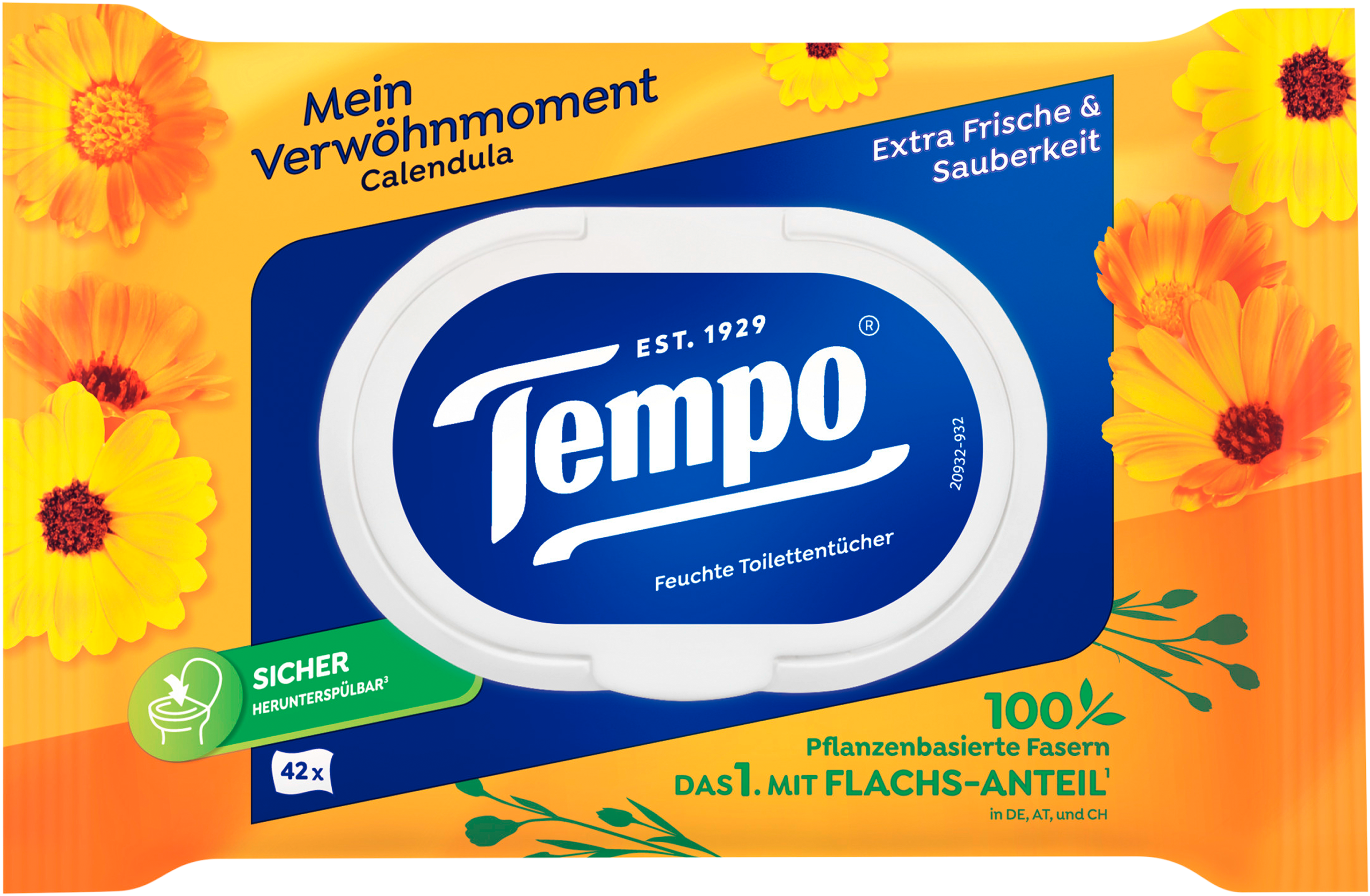 Tempo Verwöhnmoment Calendula&Kamille feuchtes Toilettenpapier 42BL