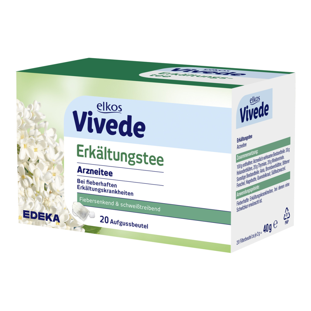 EDEKA elkos VIVEDE Erkältungstee 20ST 40g