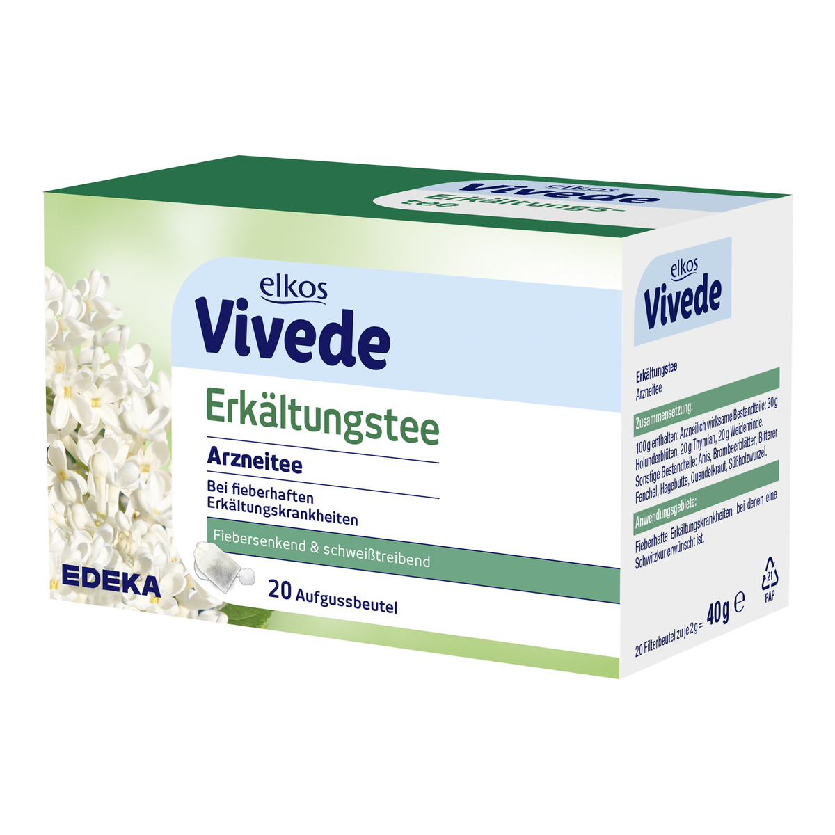 EDEKA elkos VIVEDE Erkältungstee 20ST 40g