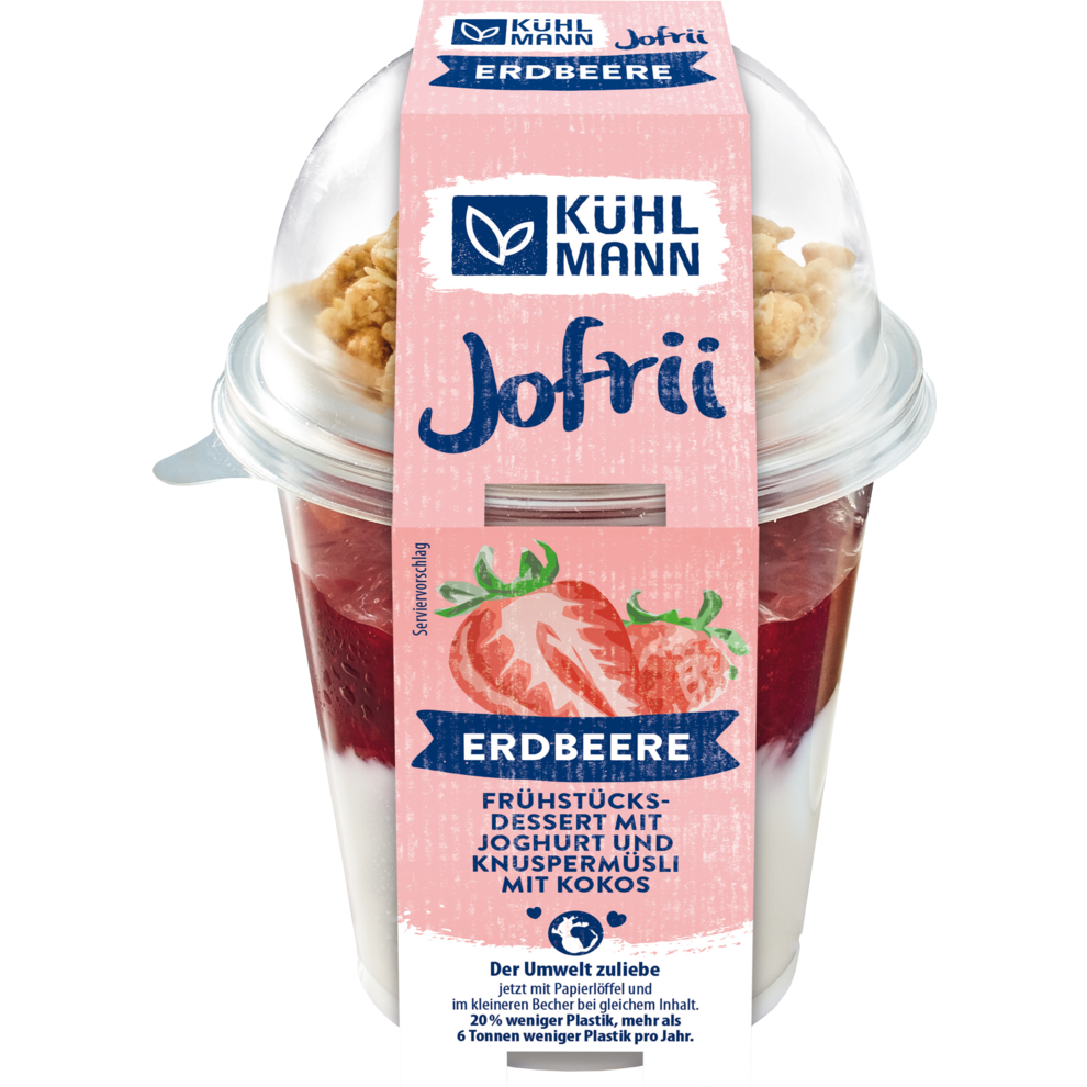 Kühlmann Frühstücksbecher Joghurt-Erdbeer Grütze 285g