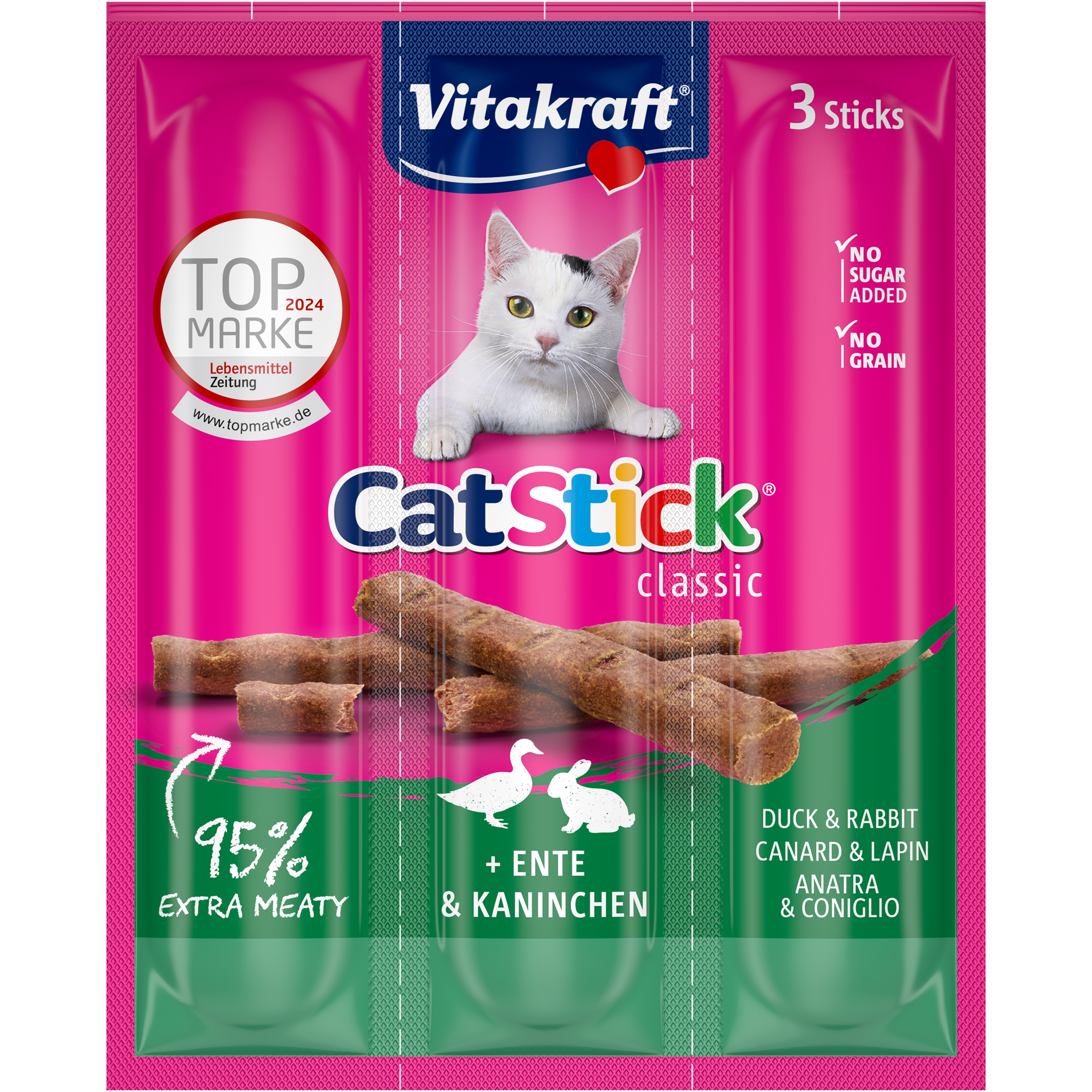 Vitakraft Cat-Stick Mini Ente/Kaninchen 3x6g
