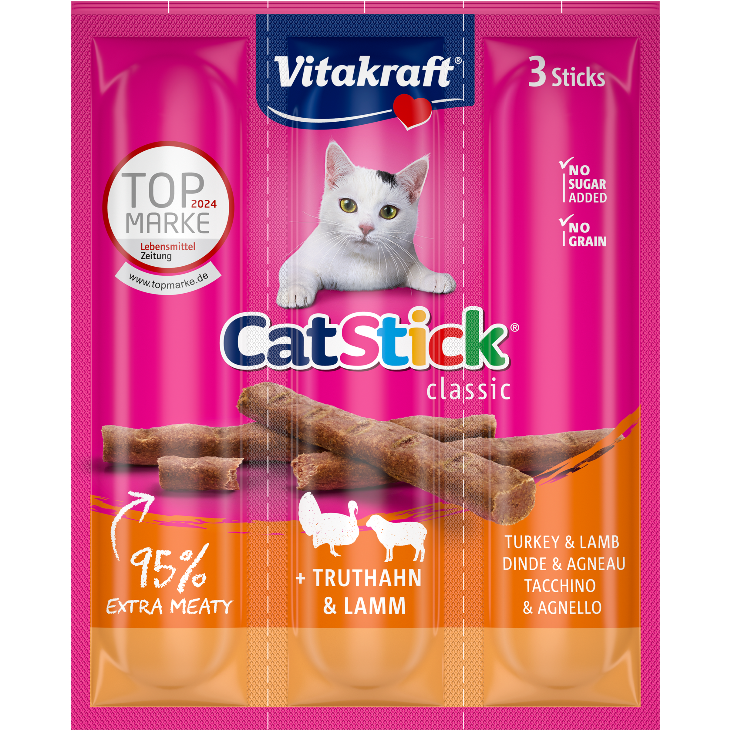 Vitakraft Cat-Stick Mini Truthahn/Lamm 3x6g