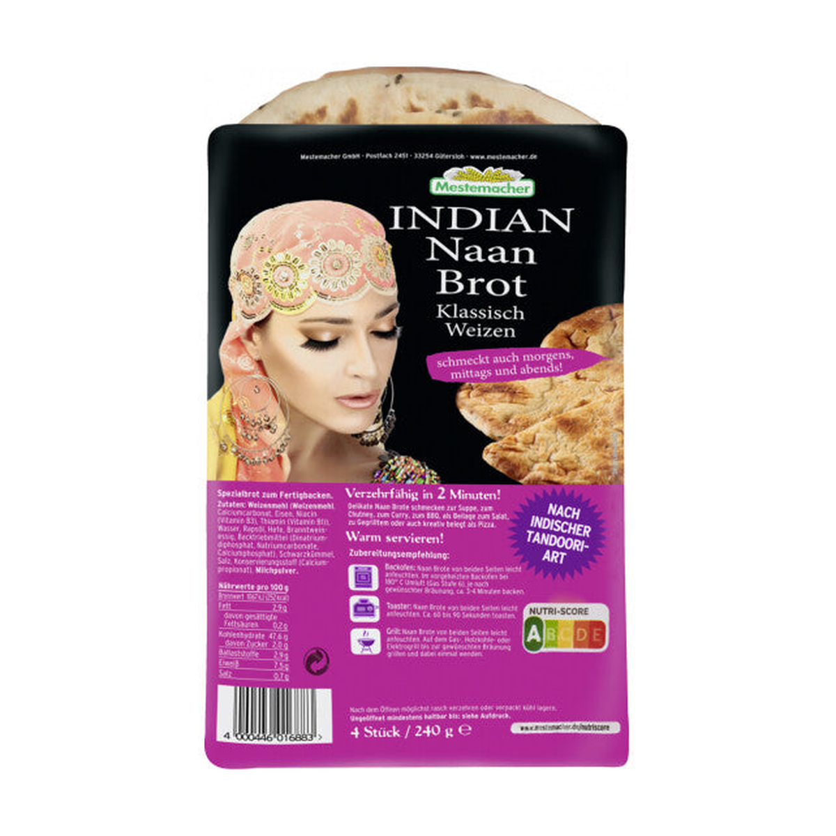 Mestemacher Naan Brot Klassisch 240g