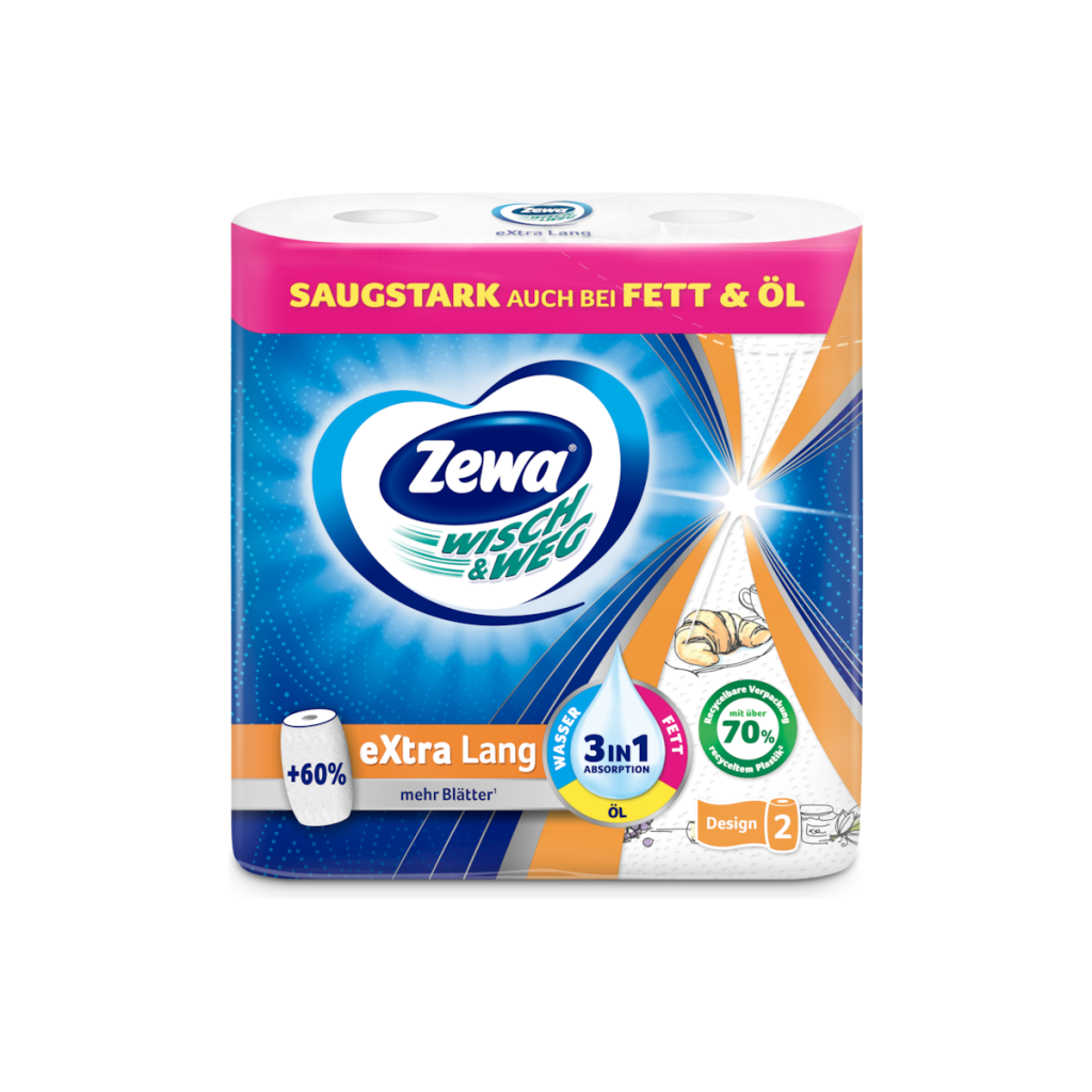 Zewa Wisch&Weg Design extra lang 2x72BL