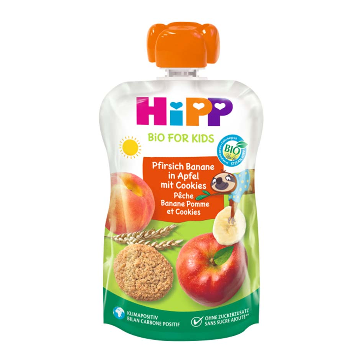 Bio Hipp Pfirsich-Banane in Apfel mit Cookies ab 1 Jahr 100g
