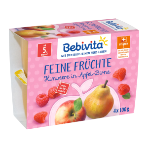 Bebivita Нежный фрукты малина, яблоко, 5.Monat 4x100g