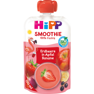 Bio Hipp Smoothie Flora Flamingo Erdbeere in Apfel-Banane 120ml