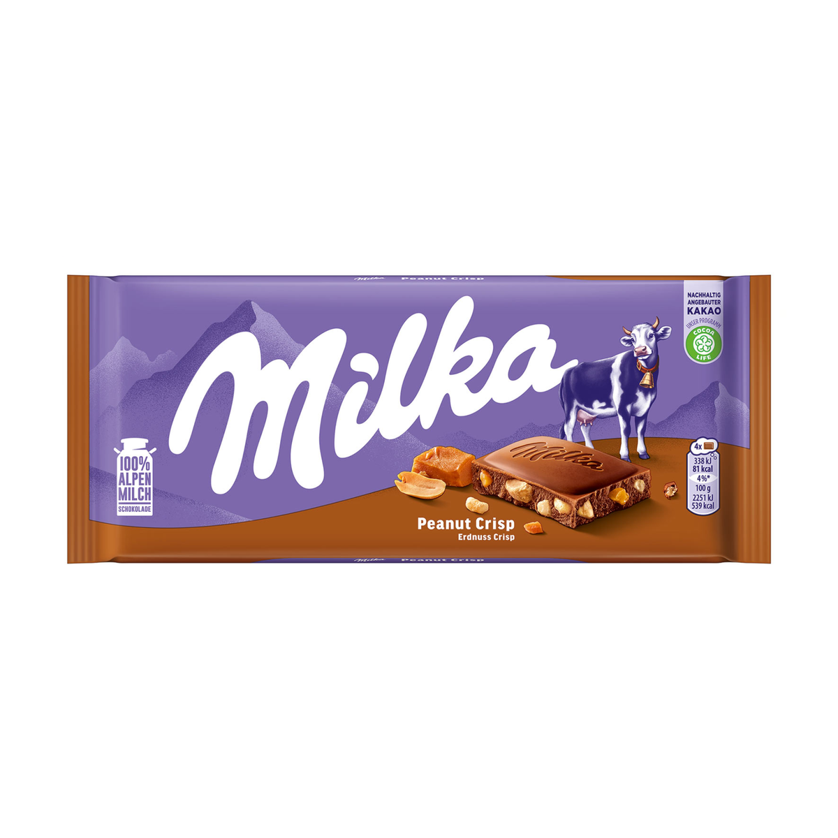 Milka Erdnuss Crisp Tafel 90g