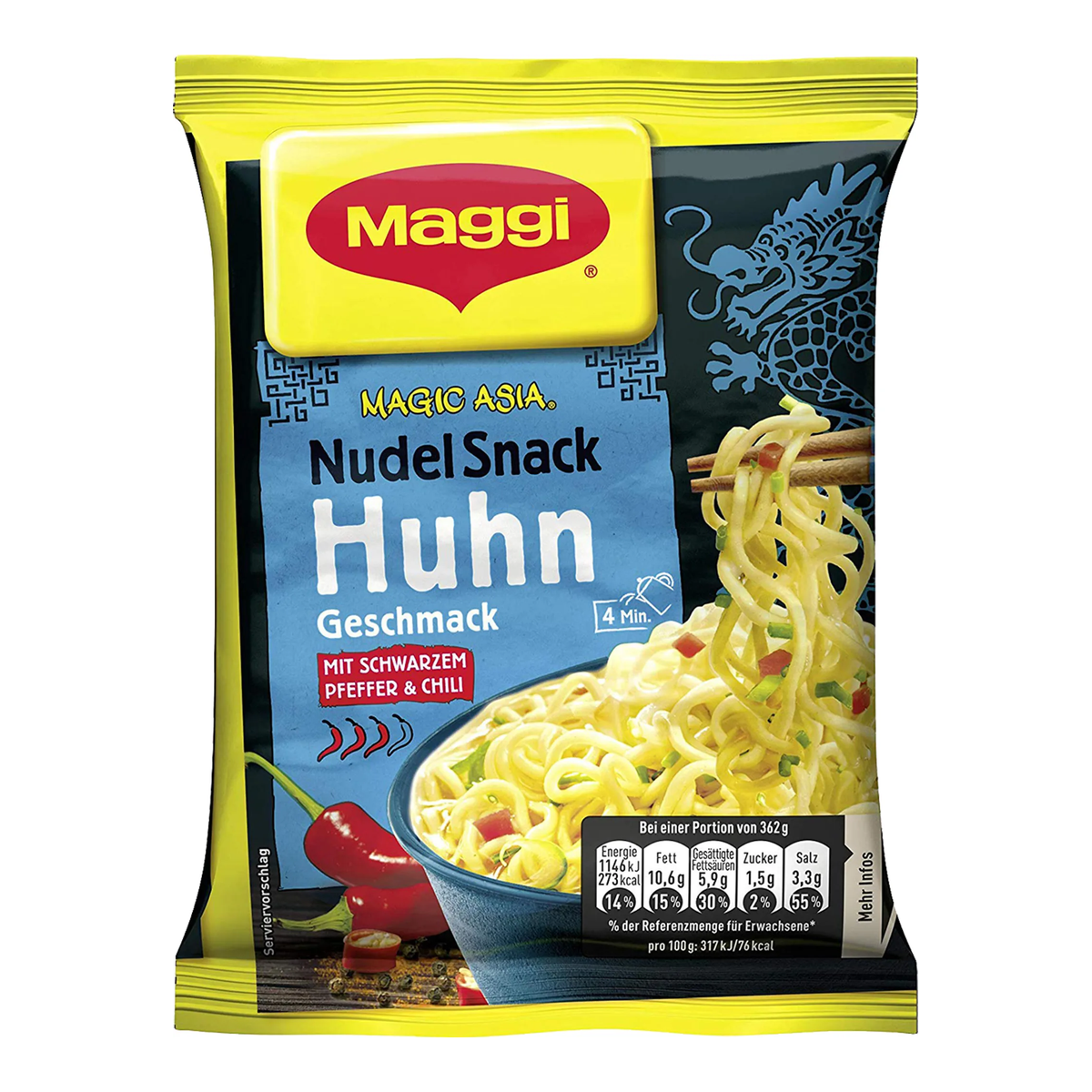 Maggi Magic Asia Nudel Snack Instant Huhn 62g