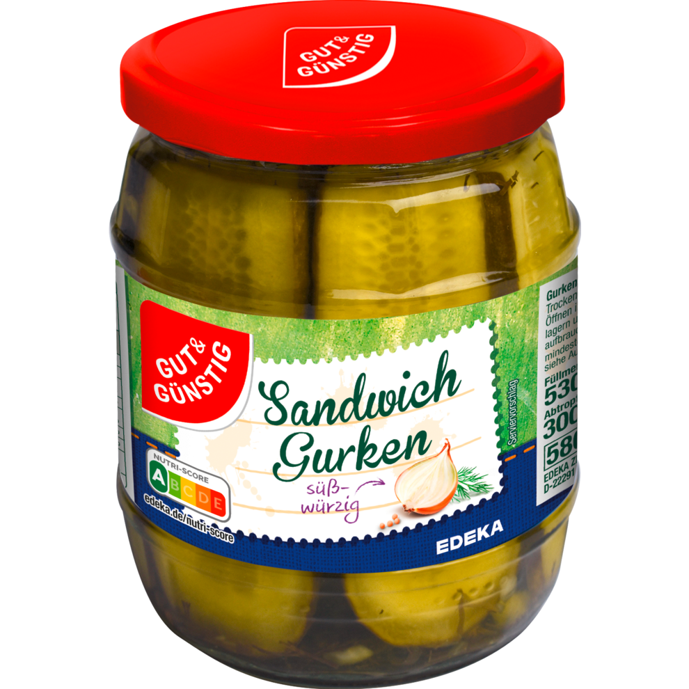 GUT&GÜNSTIG Sandwichgurken 530g