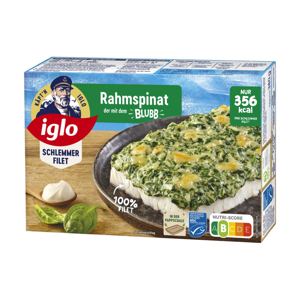 MSC Iglo Schlemmer-Filet Rahm Spinat mit Blubb 380g