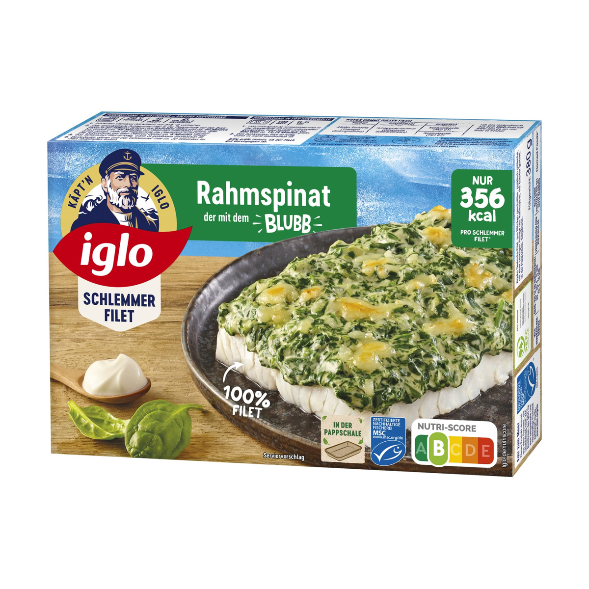 MSC Iglo Schlemmer-Filet Rahm Spinat mit Blubb 380g
