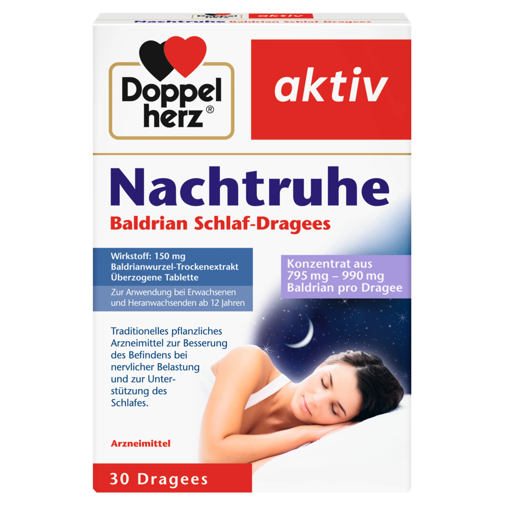 Doppelherz Nachtruhe Baldrian Schlaf 30Dragees