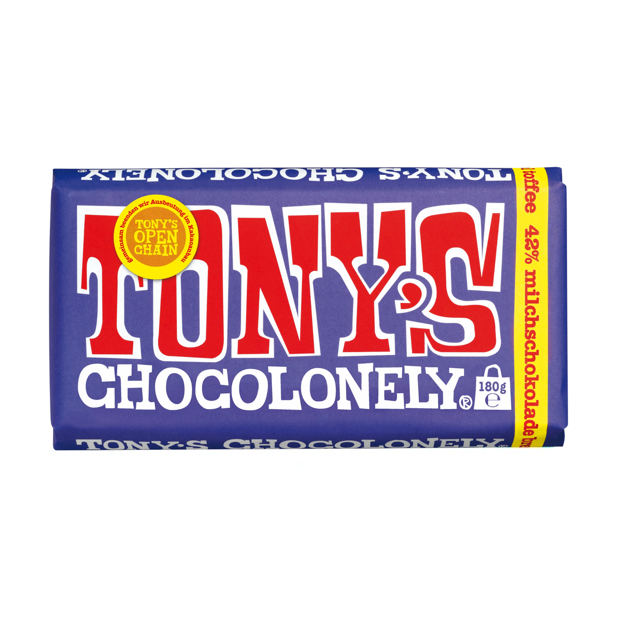 Tony's Chocolonely Dunkle Vollmilchschokolade 42% Brezel Toffee 180g