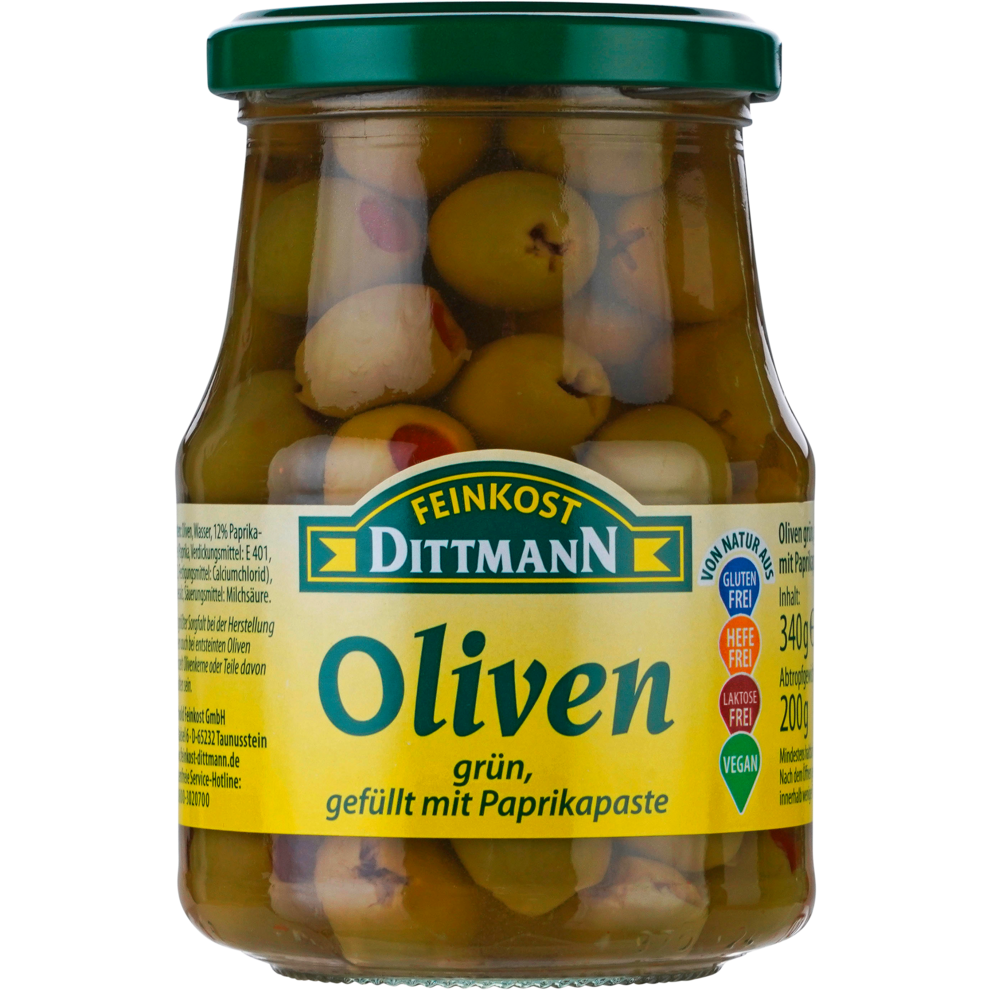 Feinkost Dittmann оливки с начинкой, паприка паста 330g