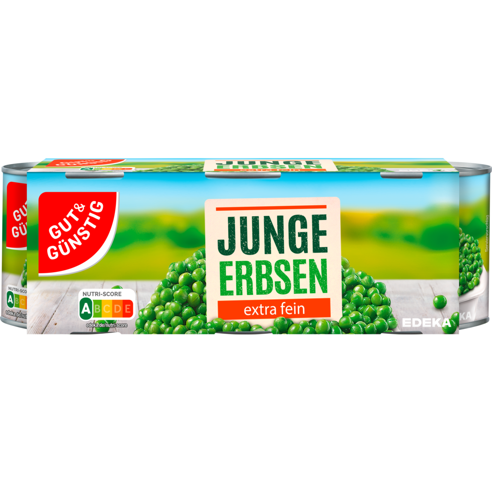 GUT&GÜNSTIG Junge Erbsen extra fein 3x200g