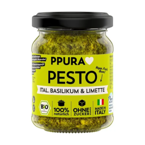 Bio Ppura Pesto Frisches Basilikum Limette Cashews 120g