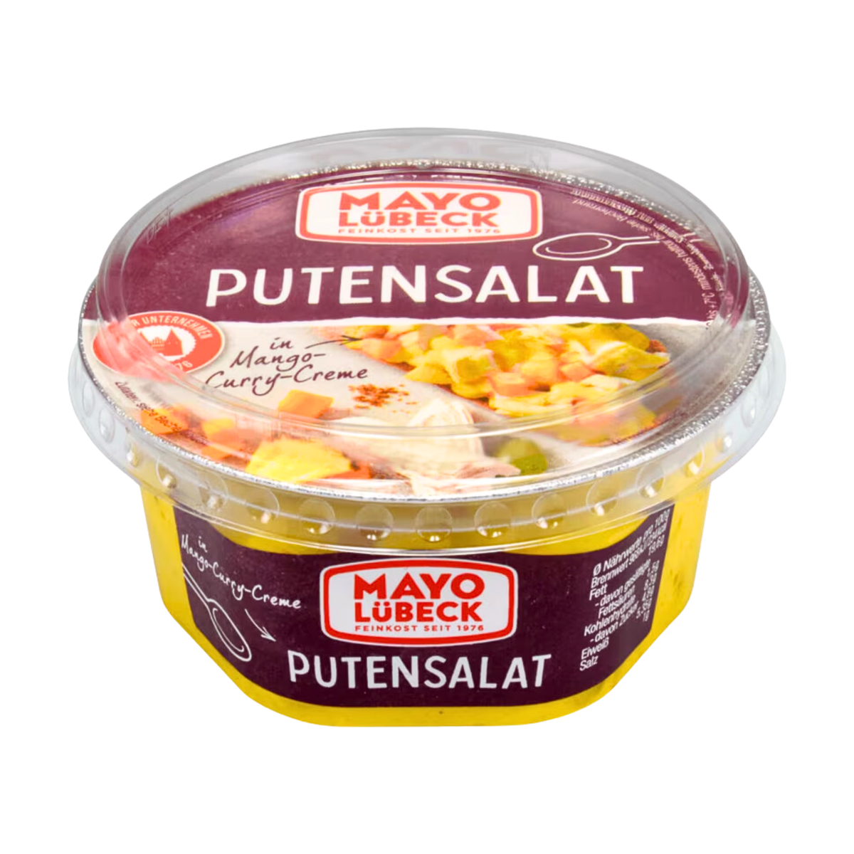 Mayo Feinkost Fruchtiger Geflügelsalat in Mango-Curry-Creme 150g