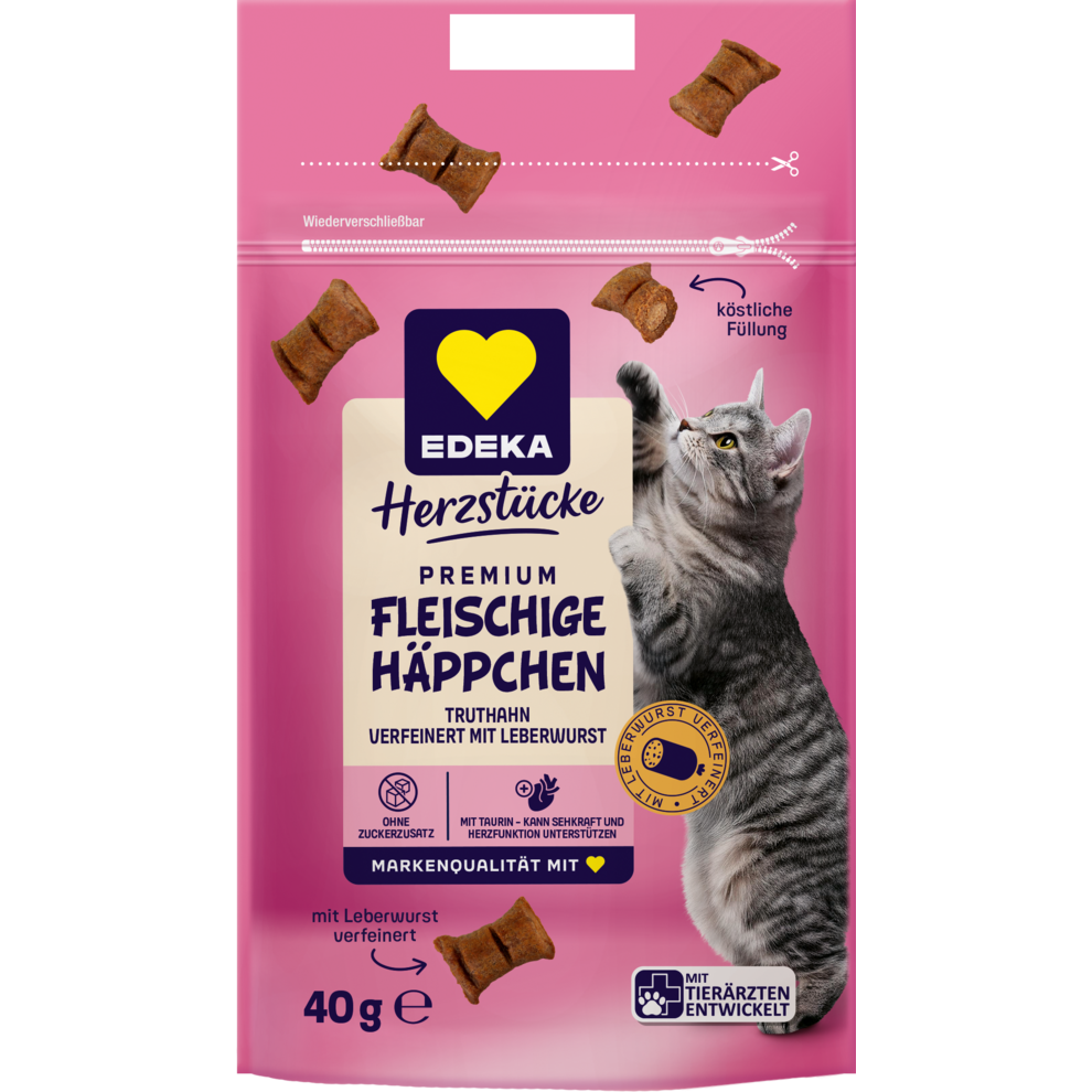 EDEKA Herzstücke Fleischige Häppchen mit delikater Leberwurstfüllung 40g