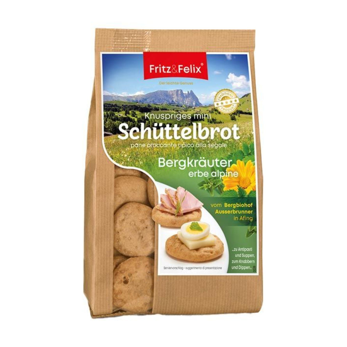 Fritz&Felix Mini Schüttelbrot Bergkräuter 125g