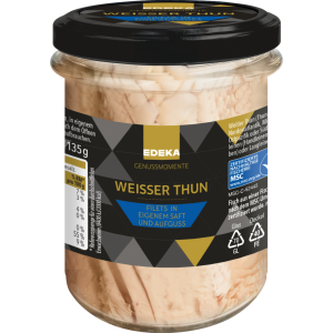 MSC EDEKA Genussmomente Filets vom Weißen Thunfisch in eigenem Saft 190g