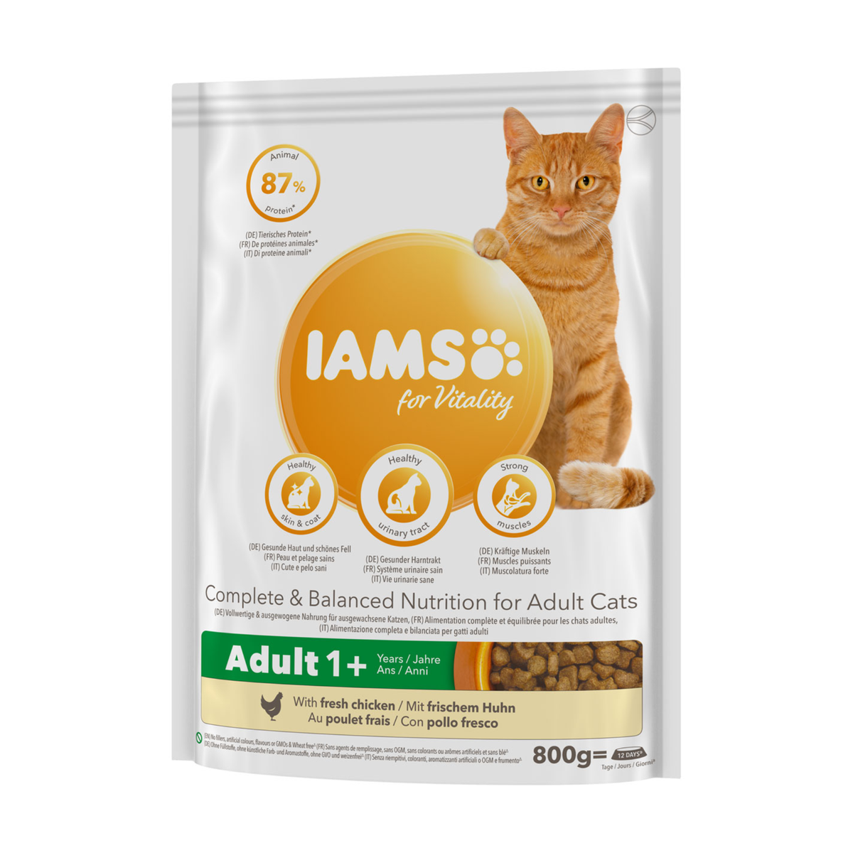 IAMS for Vitality ausgewachsene Katzen mit frischem Huhn 800g