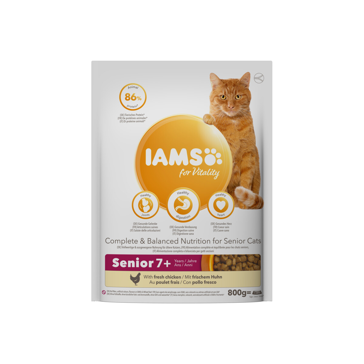 IAMS Advanced Nutrition Trockenfutter ab 7 Jahren mit frischem Huhn 800g