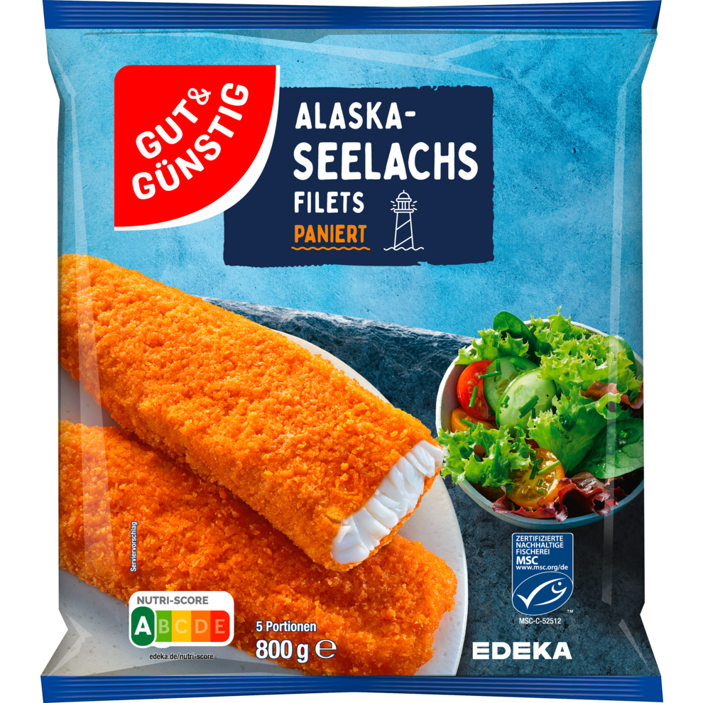 MSC GUT&GÜNSTIG Alaska Seelachsfilet paniert 800g