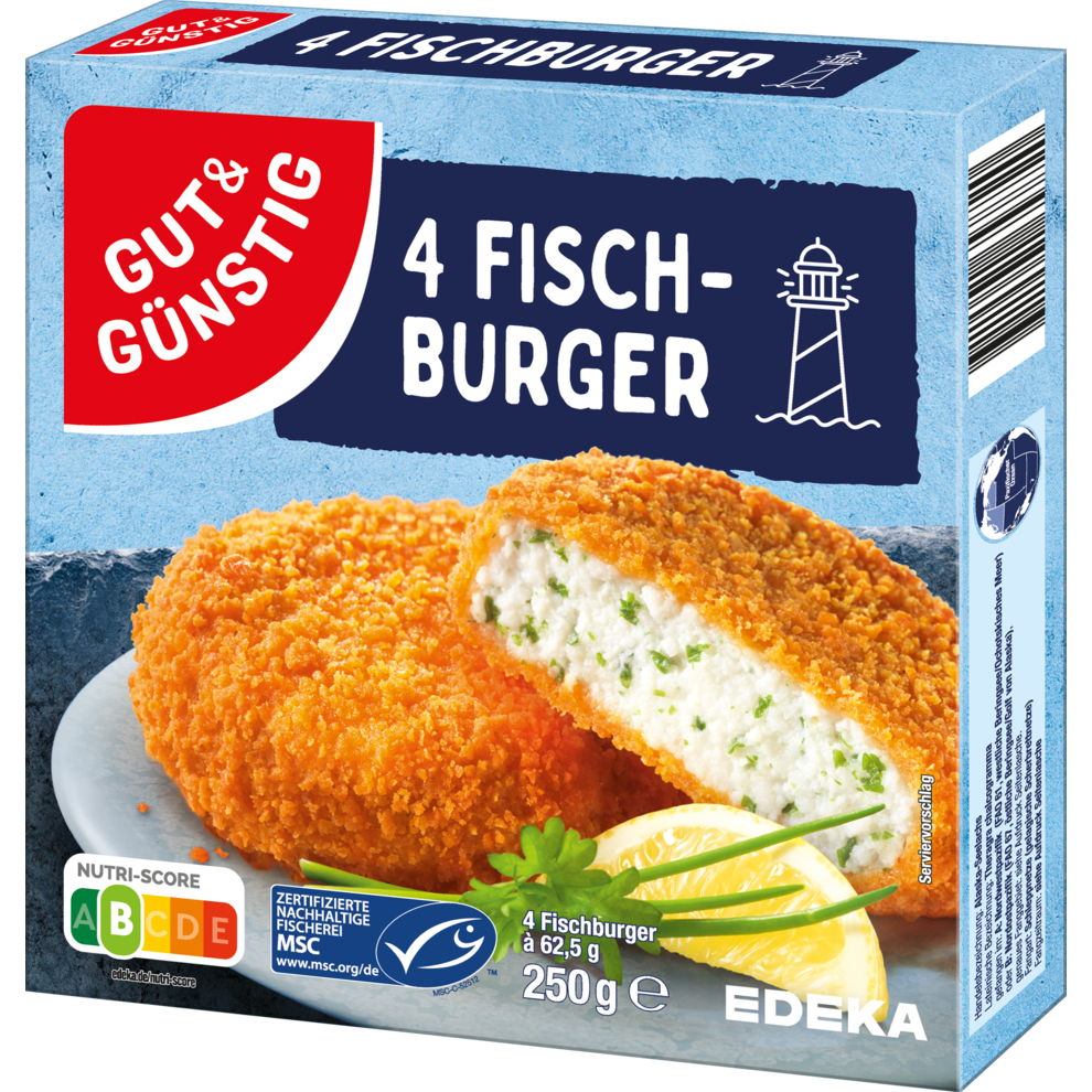MSC GUT&GÜNSTIG Fischburger Alaska Seelachs 250g
