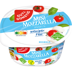 GUT&GÜNSTIG Mozzarella Minis Leicht 25% 250g VLOG