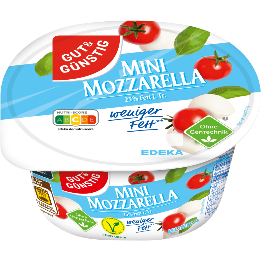 GUT&GÜNSTIG Mozzarella Minis Leicht 25% 250g VLOG
