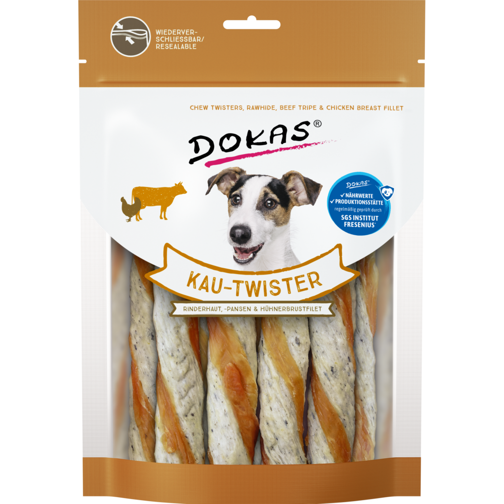 Dokas Kau-Twister Rinderhaut&Pansen&Hühnerbrustfilet 200g