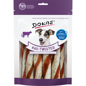 Dokas Kau-Twister Rinderhaut&Entenherz&Entenbrustfilet 200g
