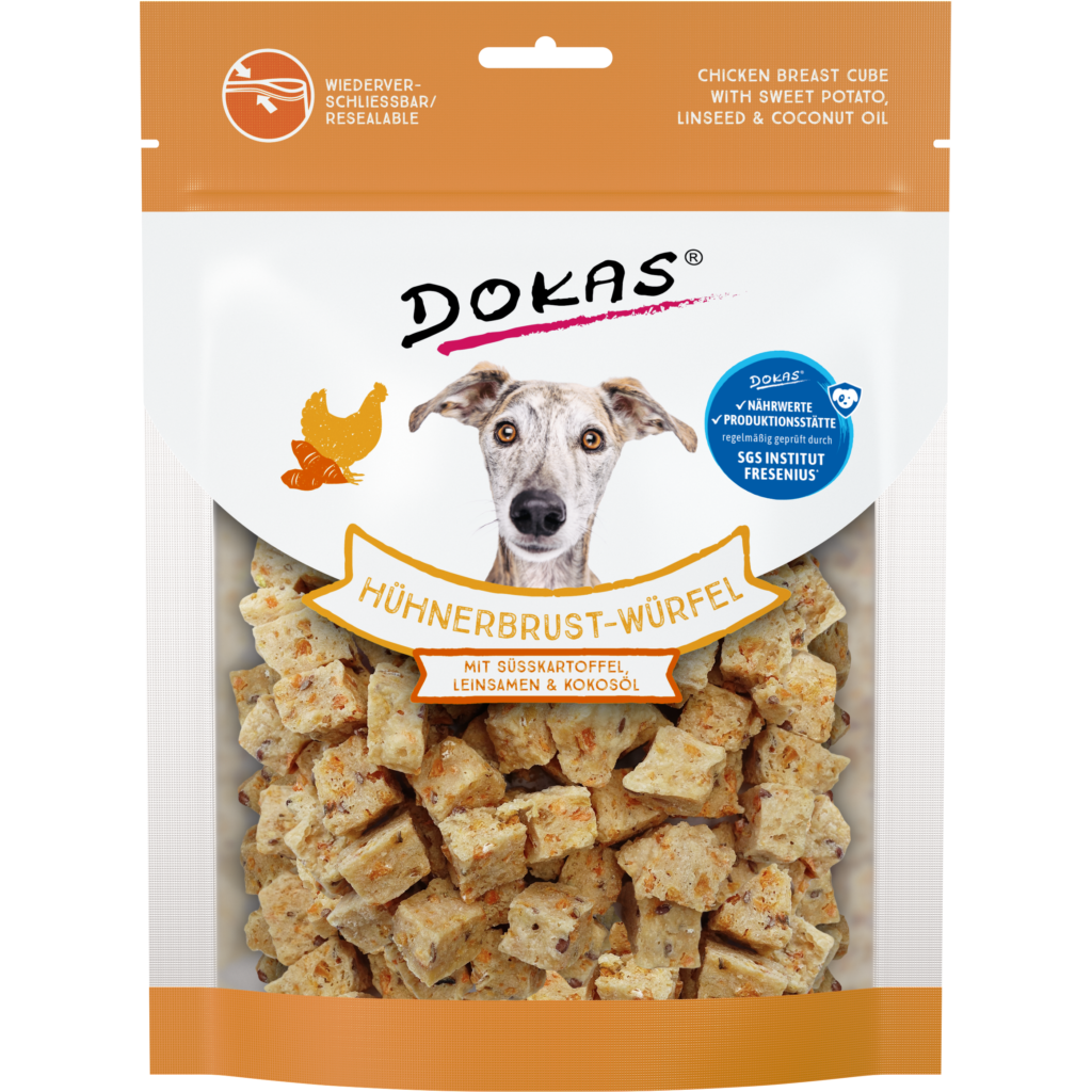 Dokas Hühnerbrust-Würfel Süsskartoffel&Leinsamen&Kokosöl 150g