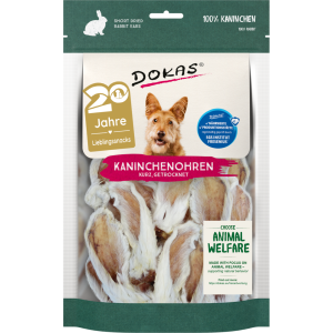Dokas Kaninchenohren mit Fell getrocknet 100g