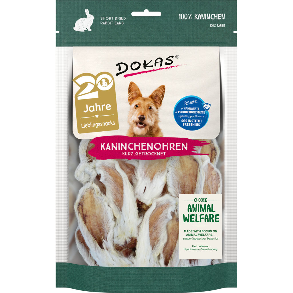 Dokas Kaninchenohren mit Fell getrocknet 100g